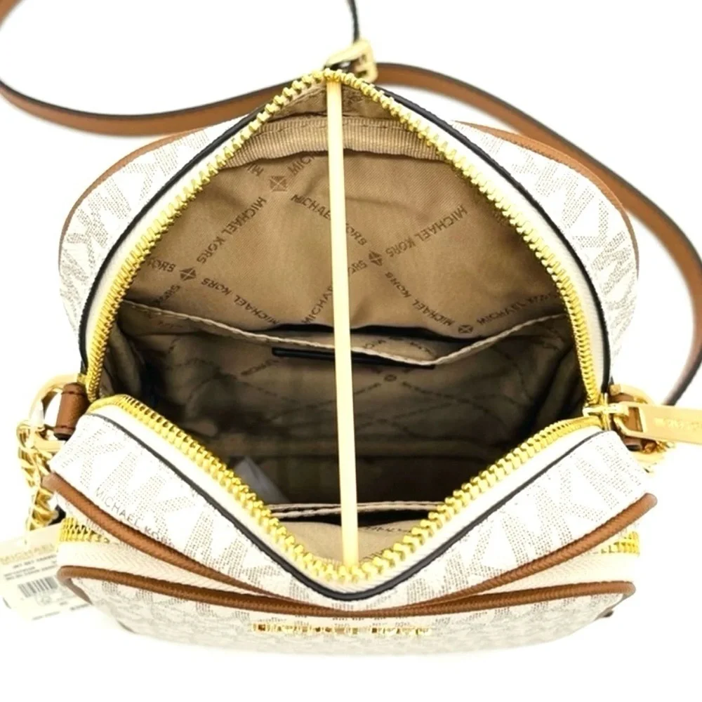 Michael Kors Medium NS Chain XBody Bag Vanilla/Brown (NWT)